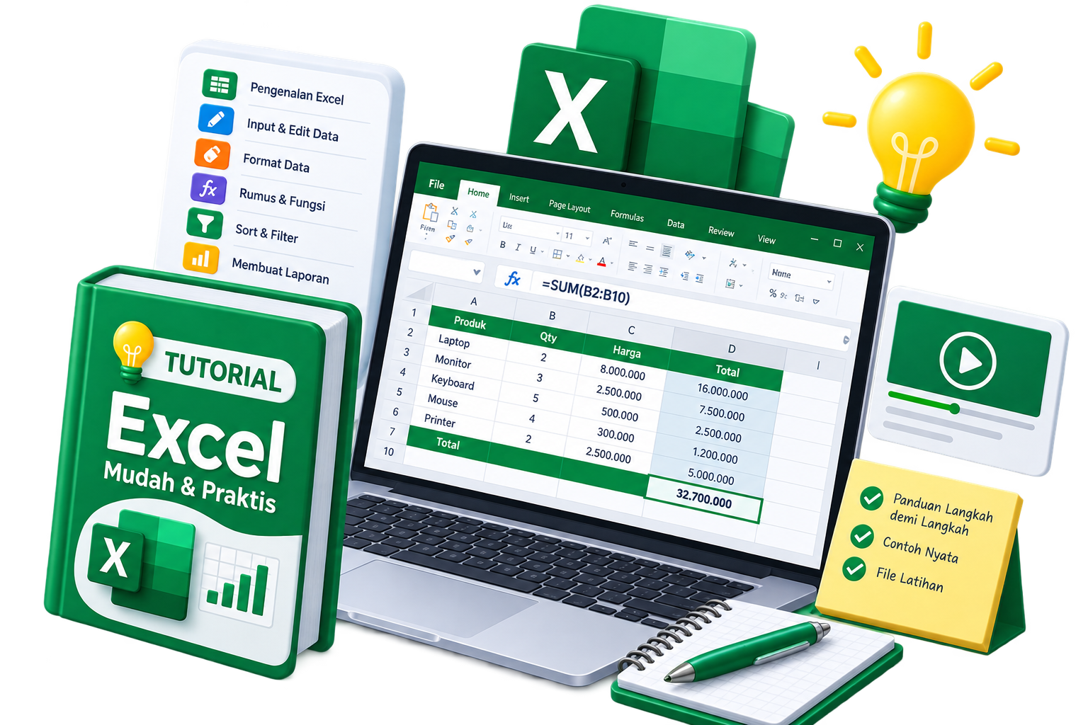 Tutorial Excel dari dasar hingga mahir