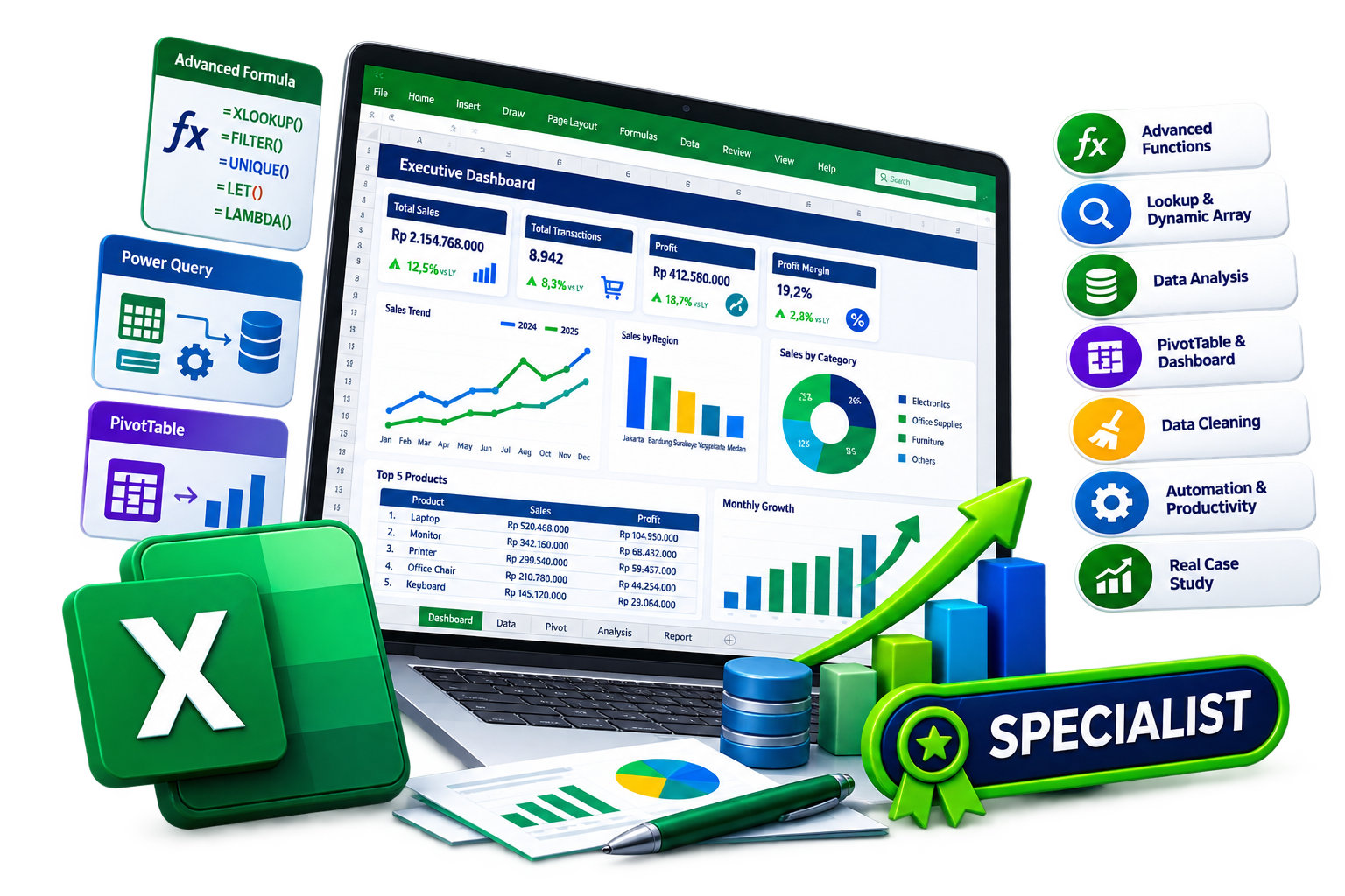 Training Excel Specialist untuk menguasai Excel tingkat spesialis